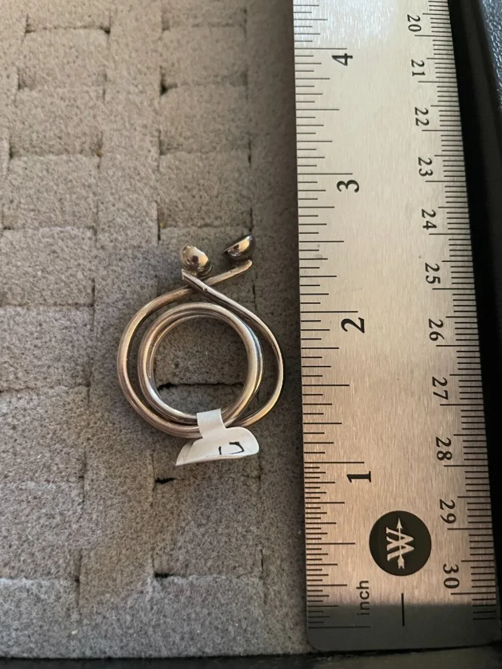 Vintage Sterling Silver Ring Abstract Handmade Statement Free Form Size 7 Boho